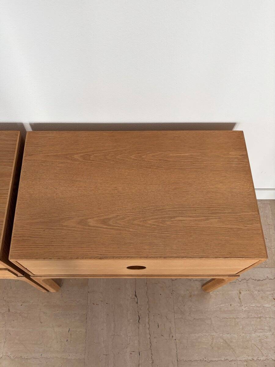 Scandinavian Nightstands in Oak by Kai Kristiansen for Aksel Kjersgaard, 1960s, Set of 2