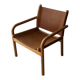 Danish safari armchair beech wood leather 1970s