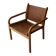 Danish safari armchair beech wood leather 1970s