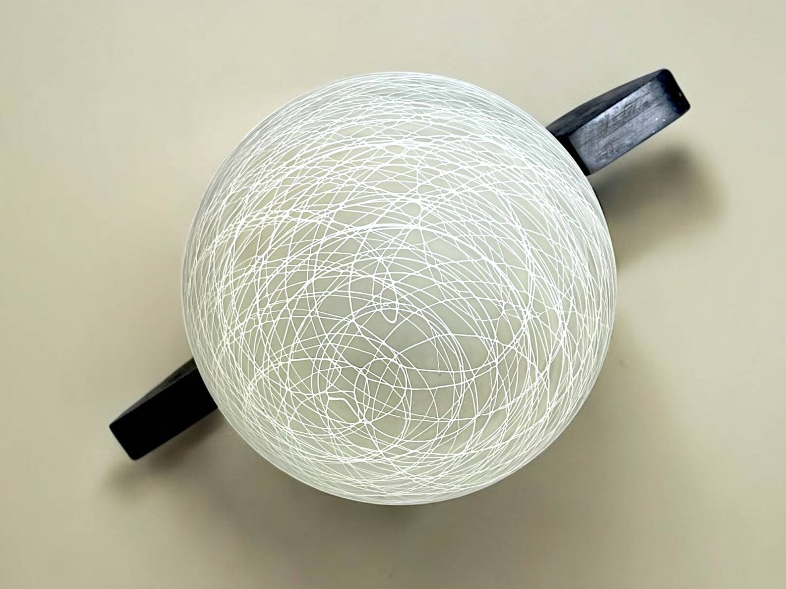 Black wood flush mount lamp