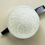 Black wood flush mount lamp