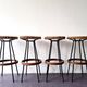 Ensemble de 4 tabourets en rotin pour Rohé Noordwolde, Pays-Bas 1960