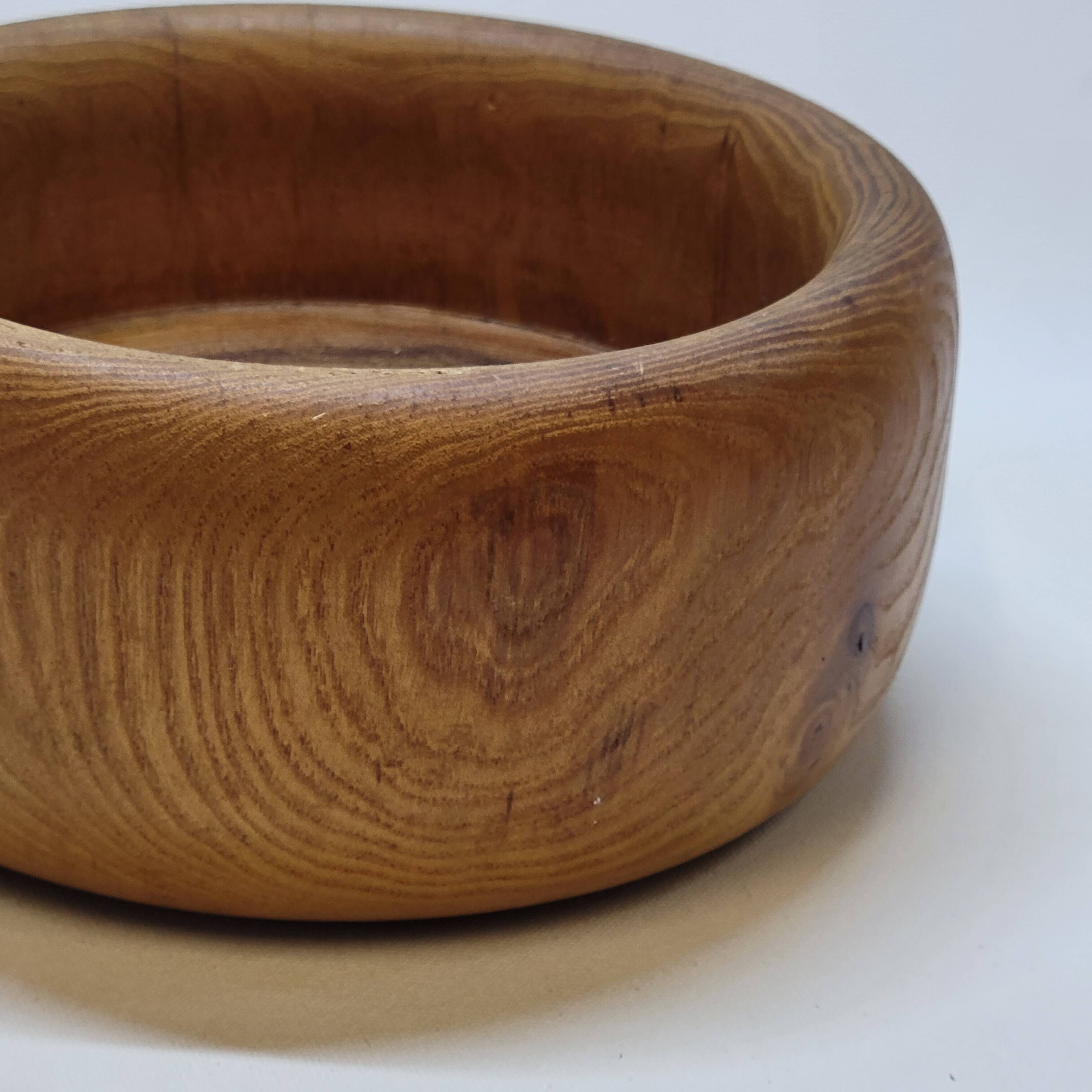 Vintage Scandinavian Turned Wood Empty Pocket Bowl