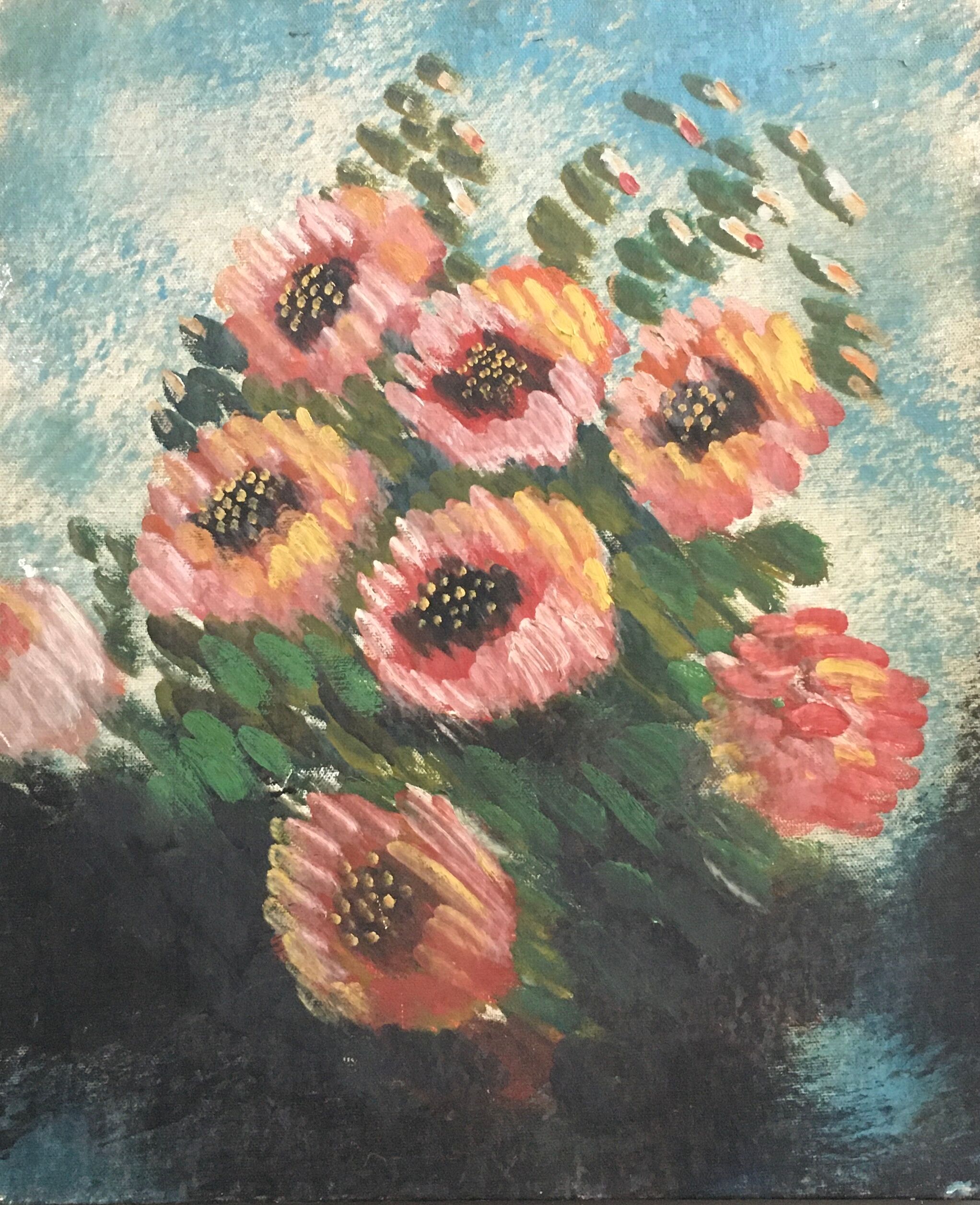 Painting ancient Impressionist flowers