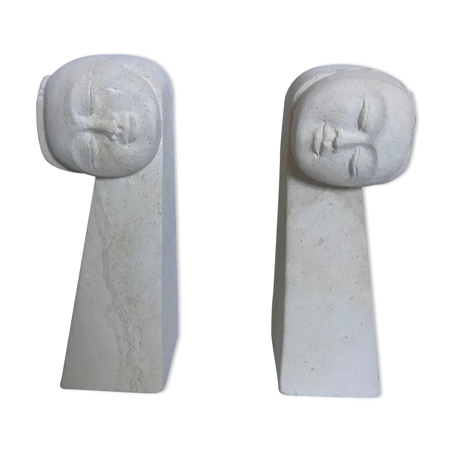 Pair of stone book clamts