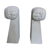 Pair of stone book clamts