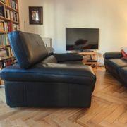 Canapés Roche Bobois cuir noir – 3/4 places + 2 places