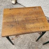 Pair of desks desks school 1960 in metal and oak