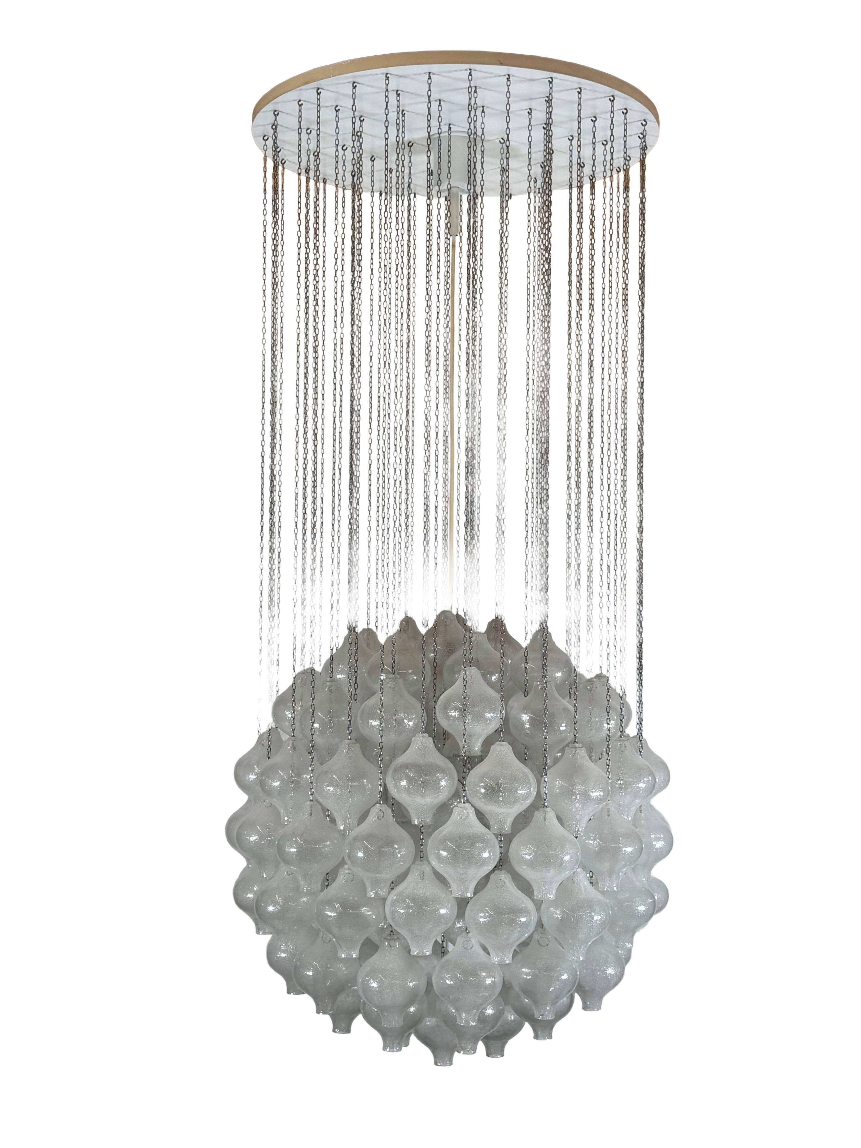 1960s 197070s Tulip Chandelier by J.T. Kalmar for Kalmar Austria