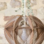 Vintage Scandinavian suspension string art wood and thread – 1970s design