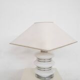 White chrome and opal table light by Leclaire and Schafer, Germany, 1970's