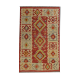 Tapis en laine rouge afghan Kilim tapis traditionnel oriental fait à la main - 78x124