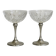 Set of 2 vintage glasses in metal and thick chiseled glass