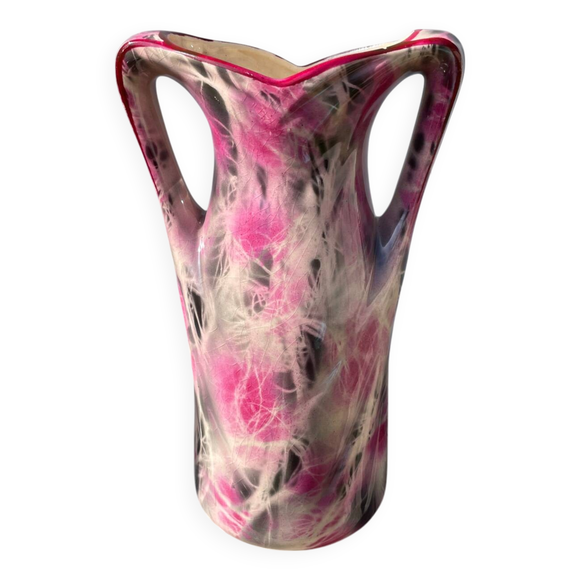 Art Deco pink ceramic vase