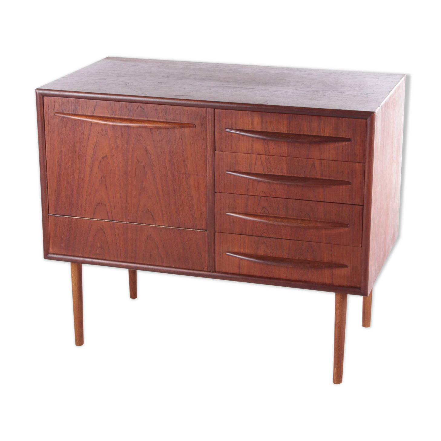 1960s buffet or TV cabinet with 4 drawers in teak Danish design