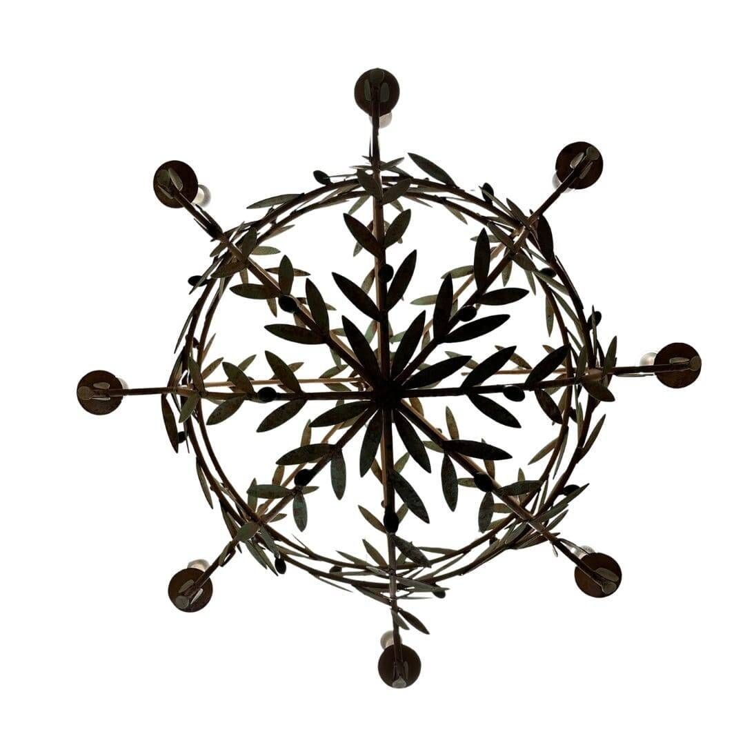 Globe lamp, olive leaves, in the style of Maison Baguès, Mid-century, 1970s – France