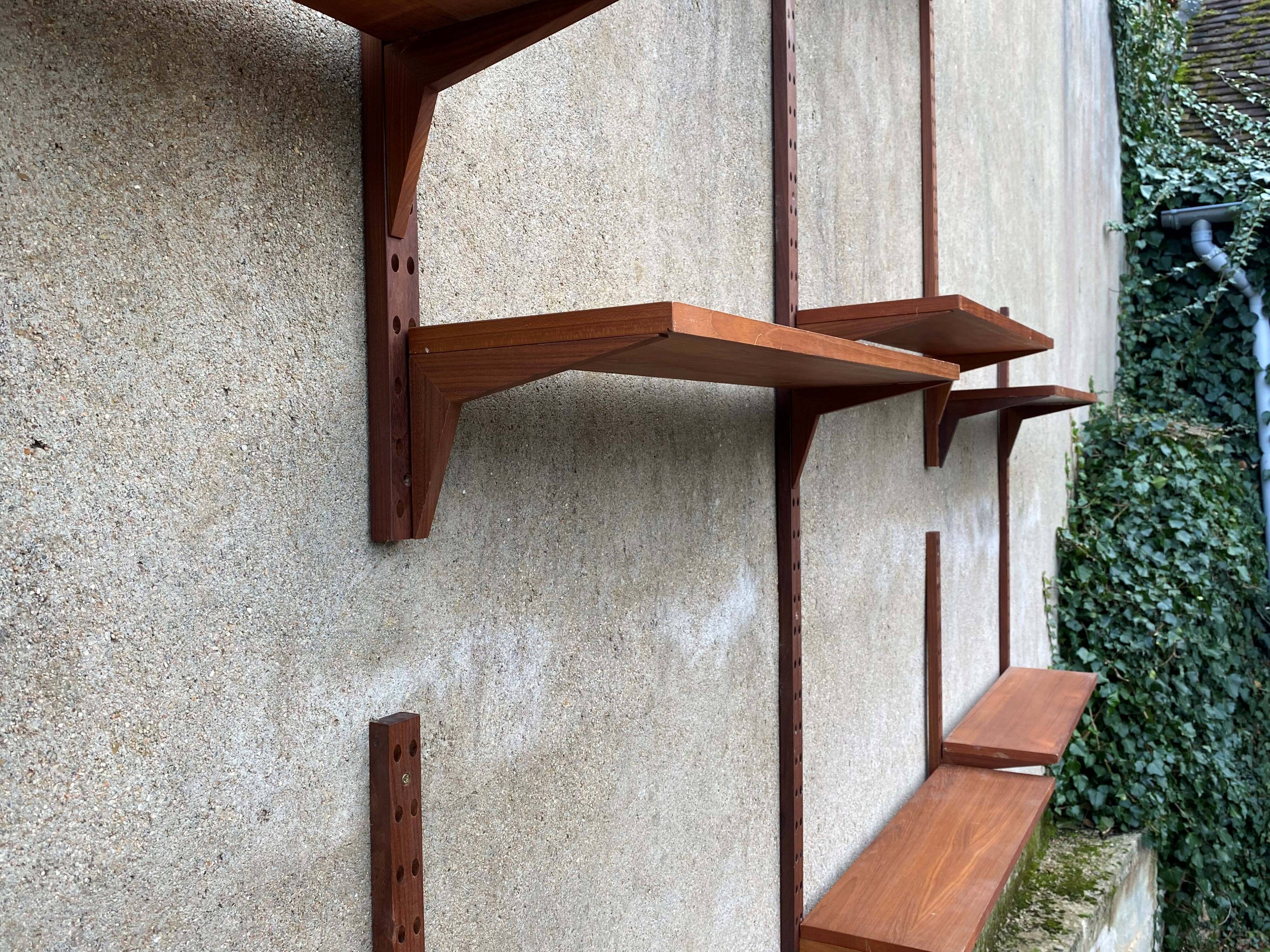 Scandinavian teak bookcase Poul Cadovius 50 vintage