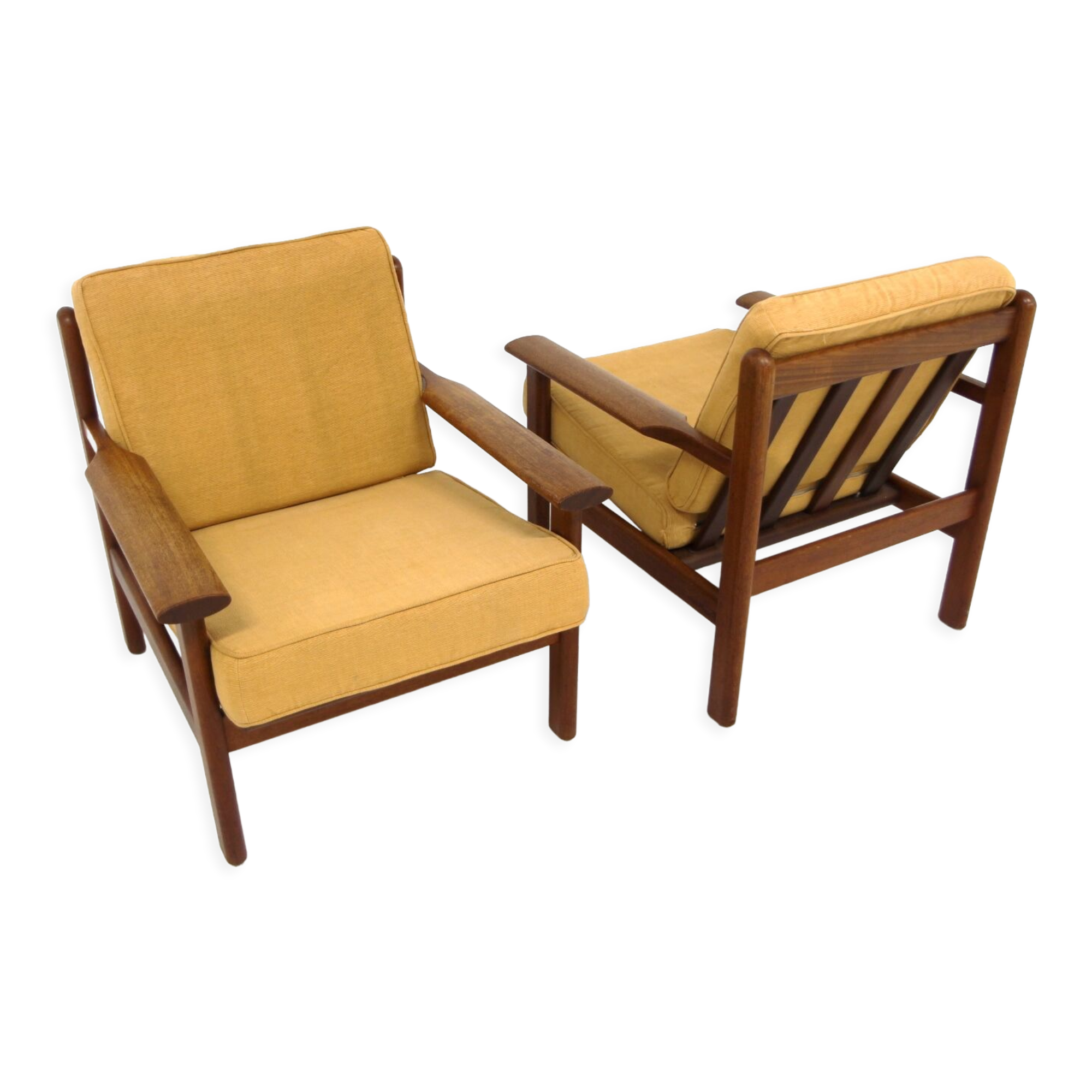 Set of 2 Scandinavian teak armchairs, Poul Volther, Gemla Möbler, Sweden, 1960