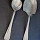 Silver-plated metal serving spoon and French fry shovel signed "Wiskmann"