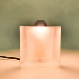 Frosted glass cube table light, Germany 1970's