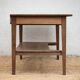 Antique oak kitchen table, office or work table, wooden furniture, decor, 19th century.