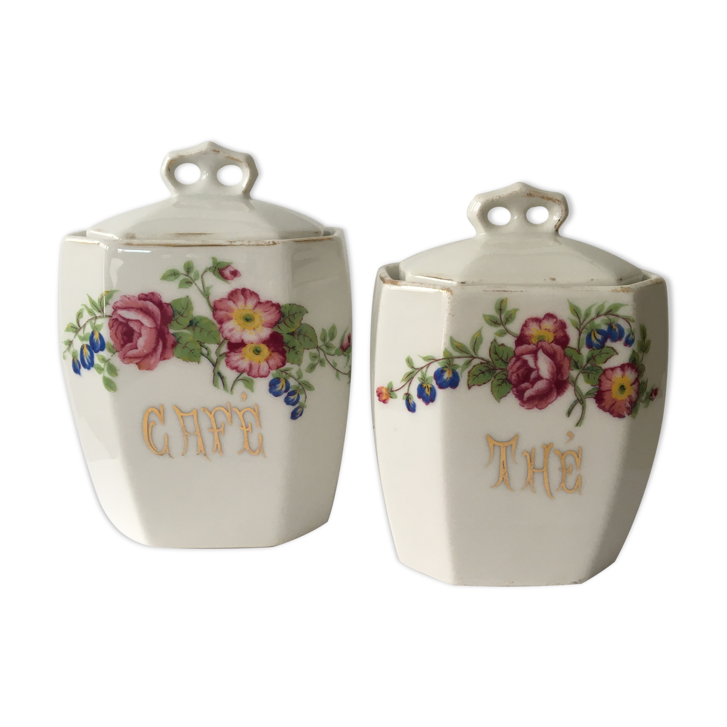 Pair of porcelain kitchen pots