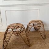 Pair of rattan stools
