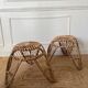 Paire de tabourets en rotin