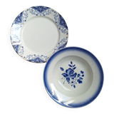 Shallow dish Badonviller and Creil and Montereau blue