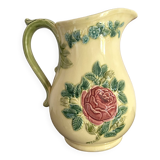 Luneville slip pitcher, Rose decor