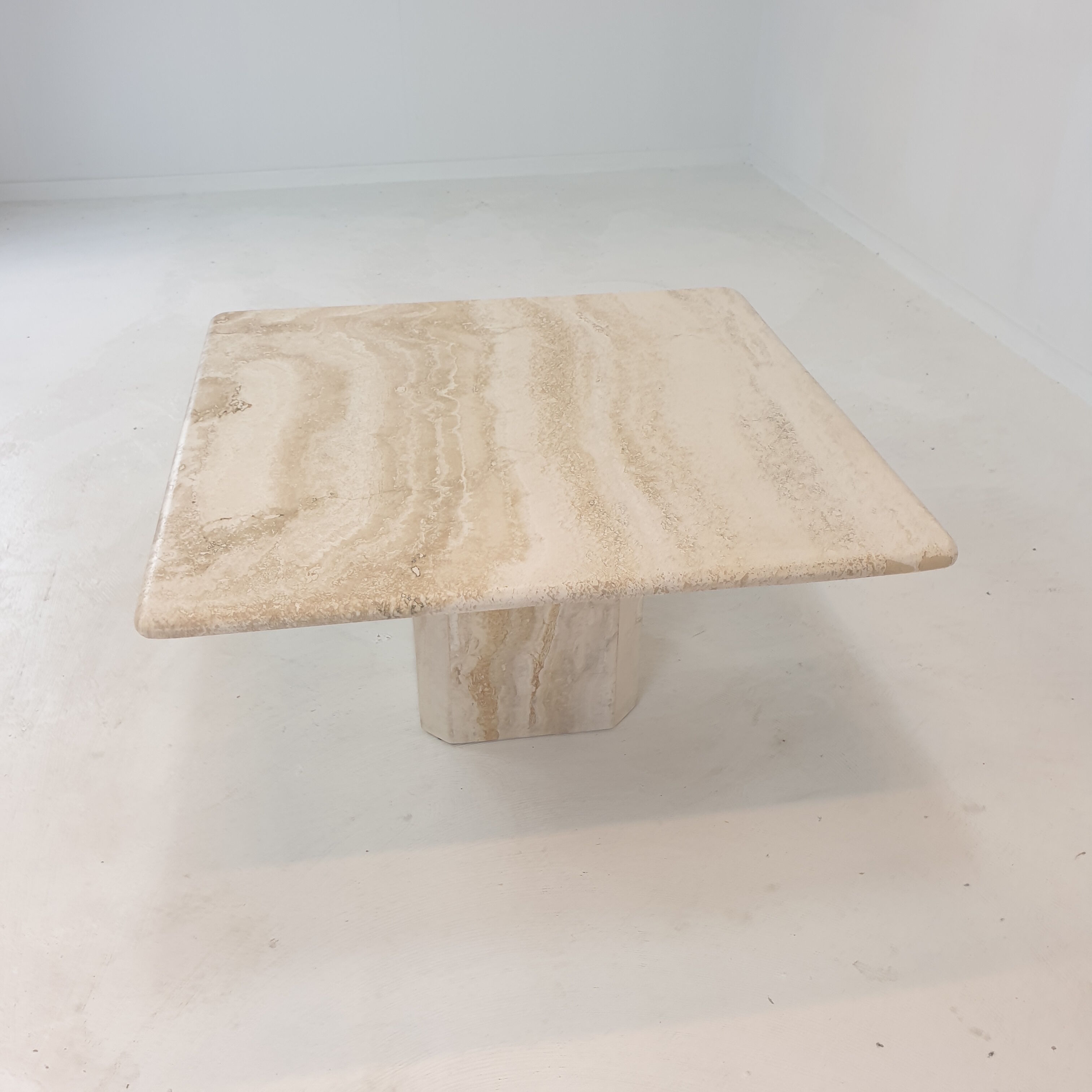 Italian travertine coffee table, 1980's