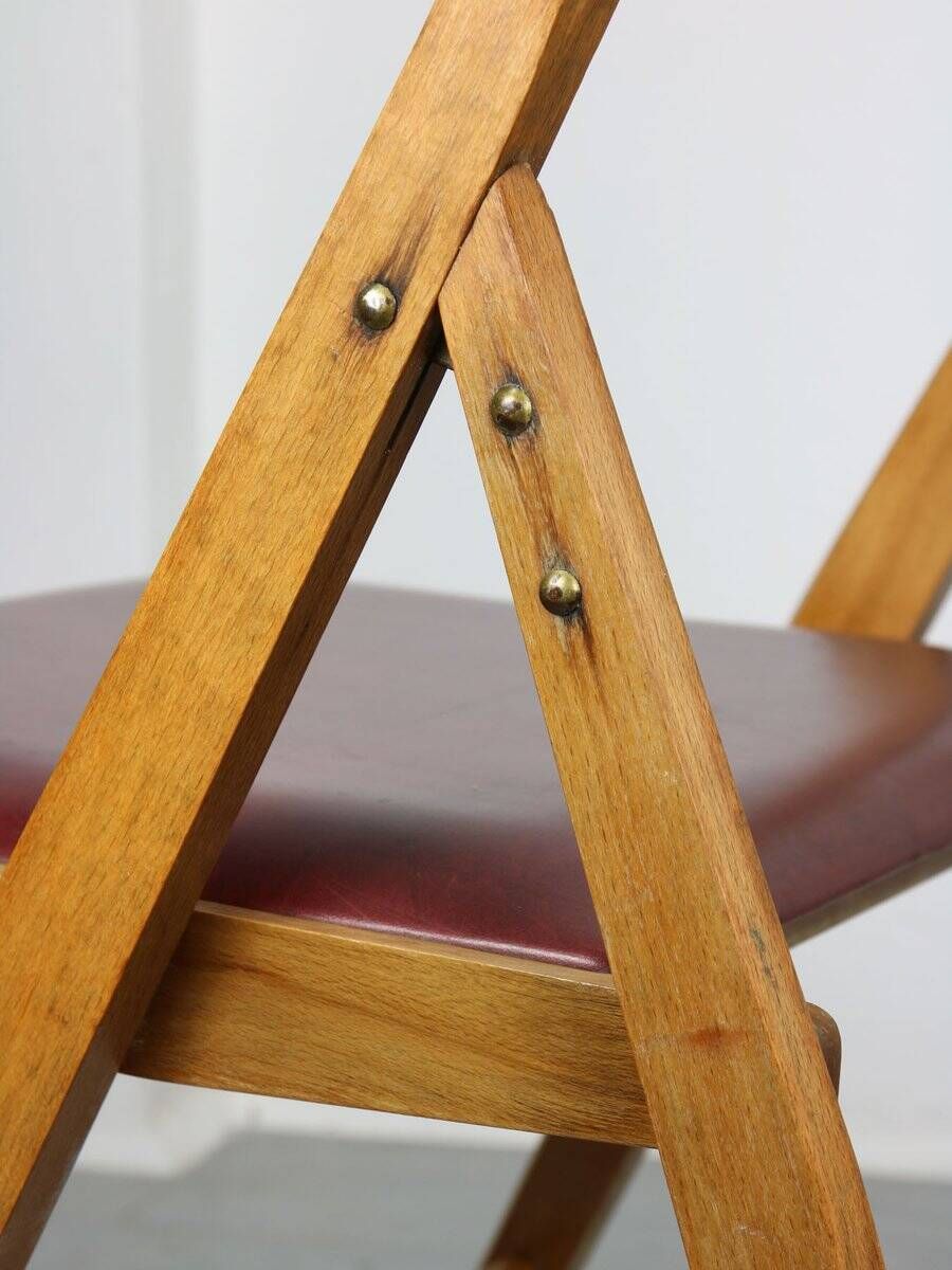 Vintage red Eden folding chair by Gio Ponti