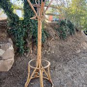 Vintage coat rack in bamboo and rattan