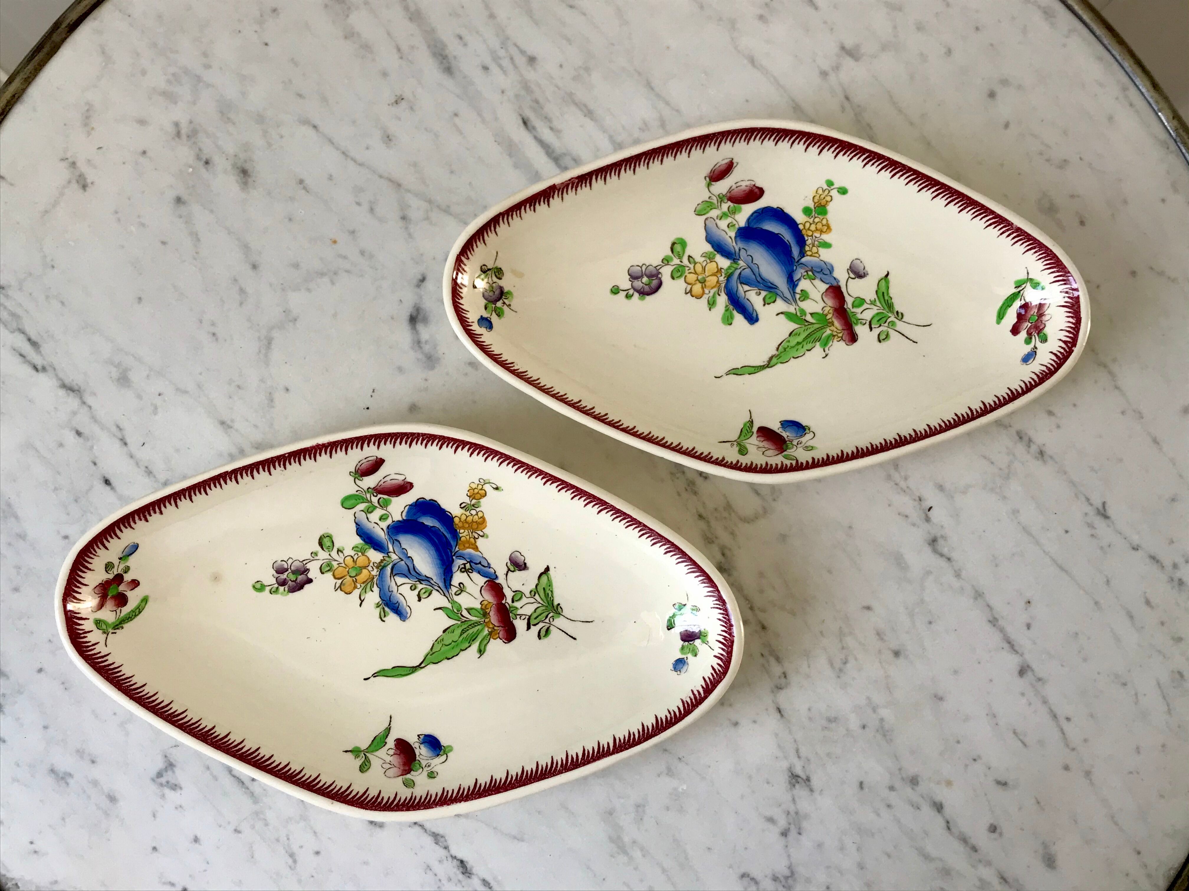 duo of raviers Villeroy & Boch La Louvière Belgian manufacture in Iron Earth early twentieth century