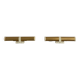 Pair of two-headed wall sconces in gold metal by ERCO, 1970s, Germany