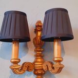 Pair of 1930s wall lights in neo-classical style gilded wood