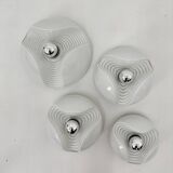 Set of 4 Peil & Putzler Wave milk glass Wall lamp , 1970s