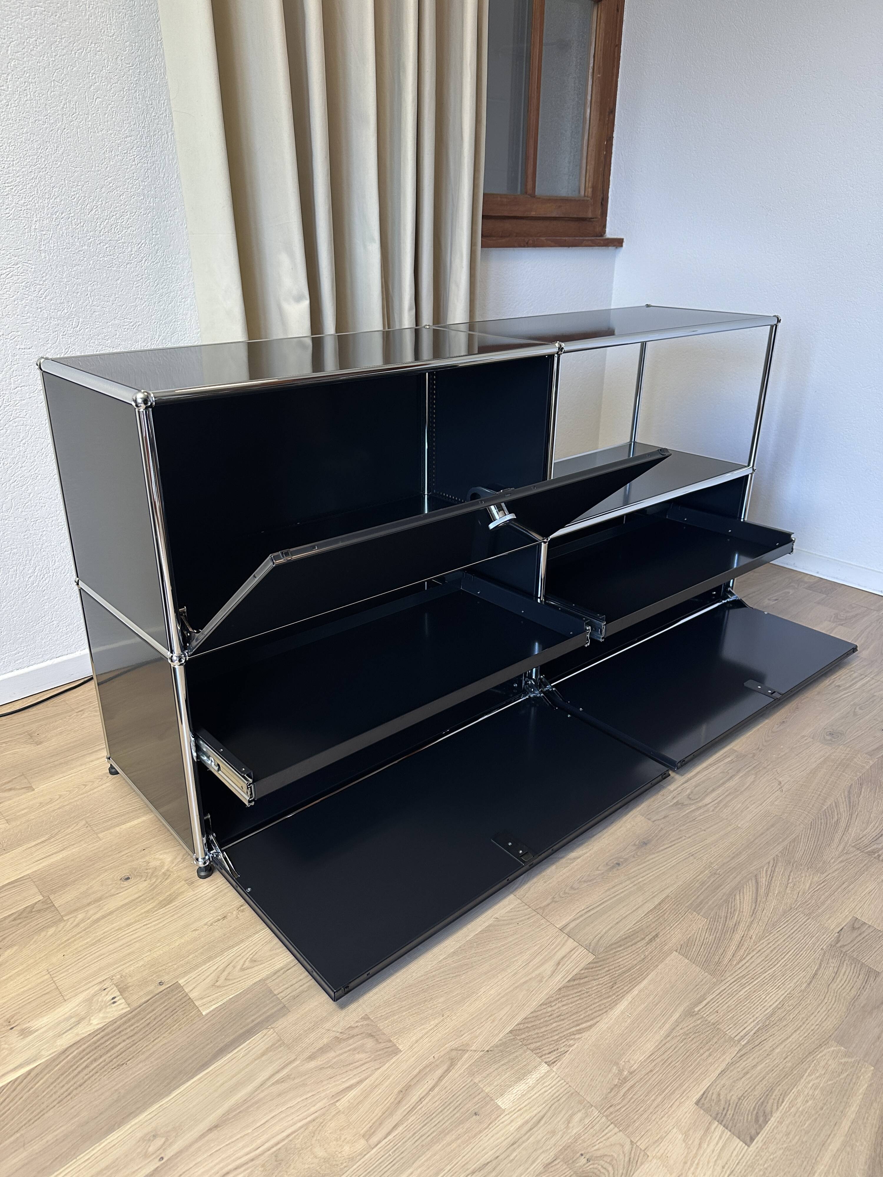 USM Haller chest of drawers in Graphite Black