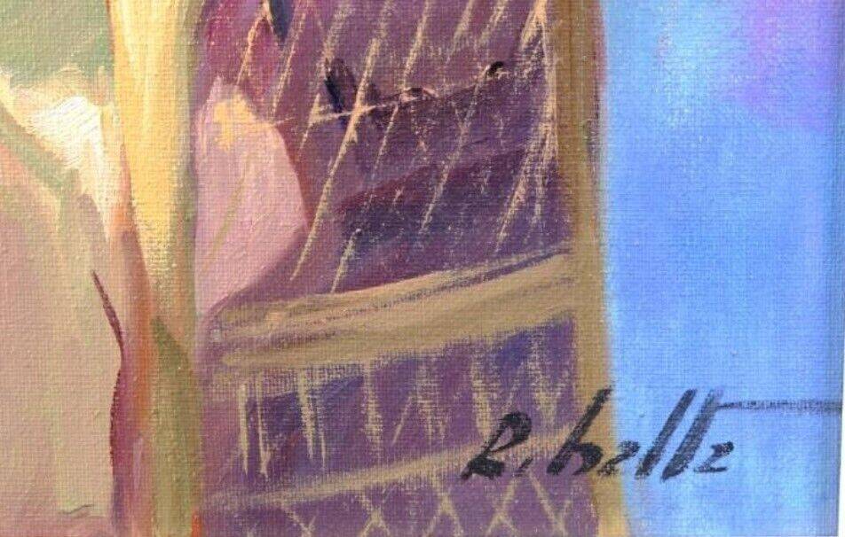 Tableau Huile Vintage Portrait De Femme Impressionniste 20ème Siècle