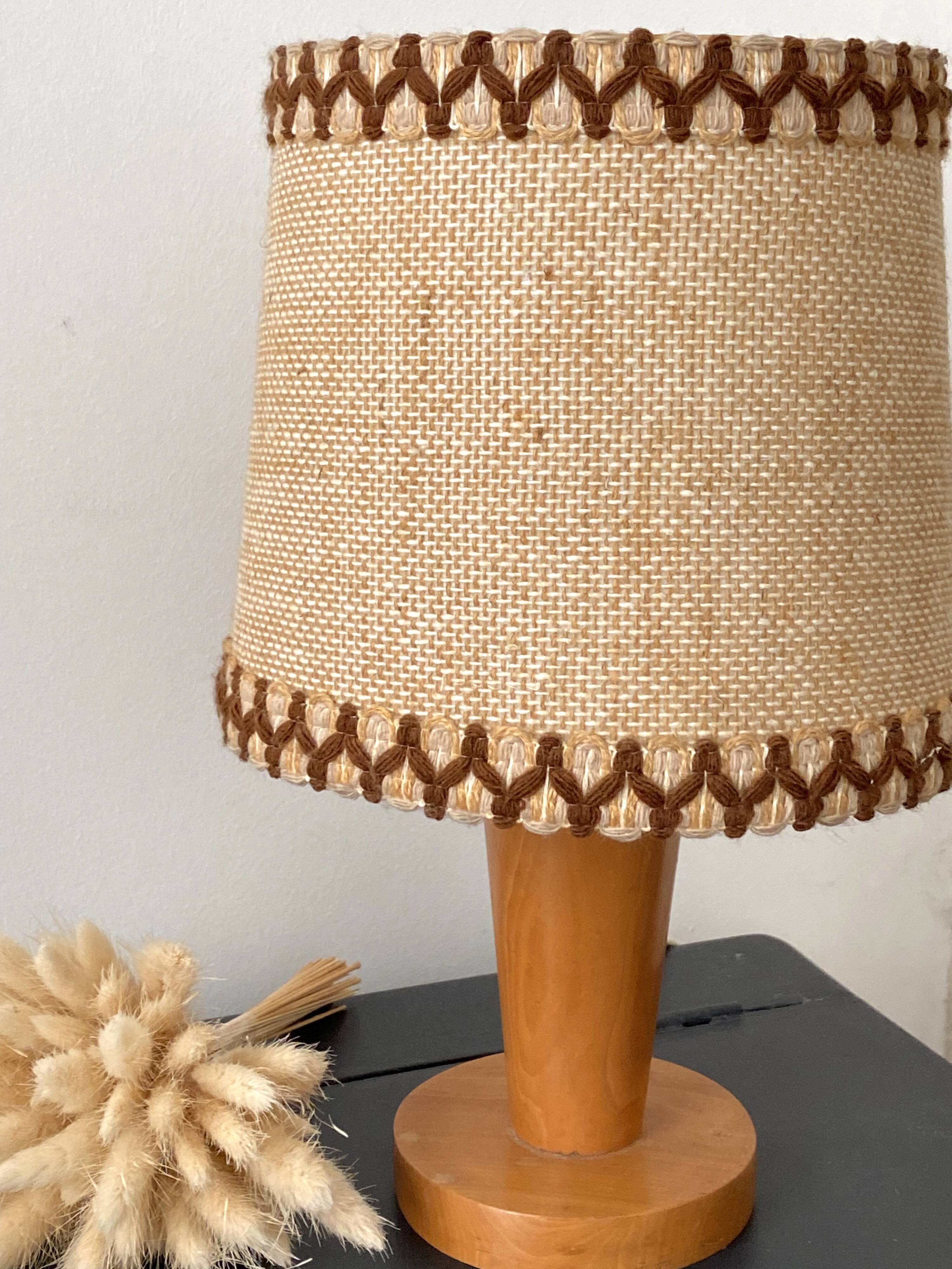 Wooden table lamp, 70s