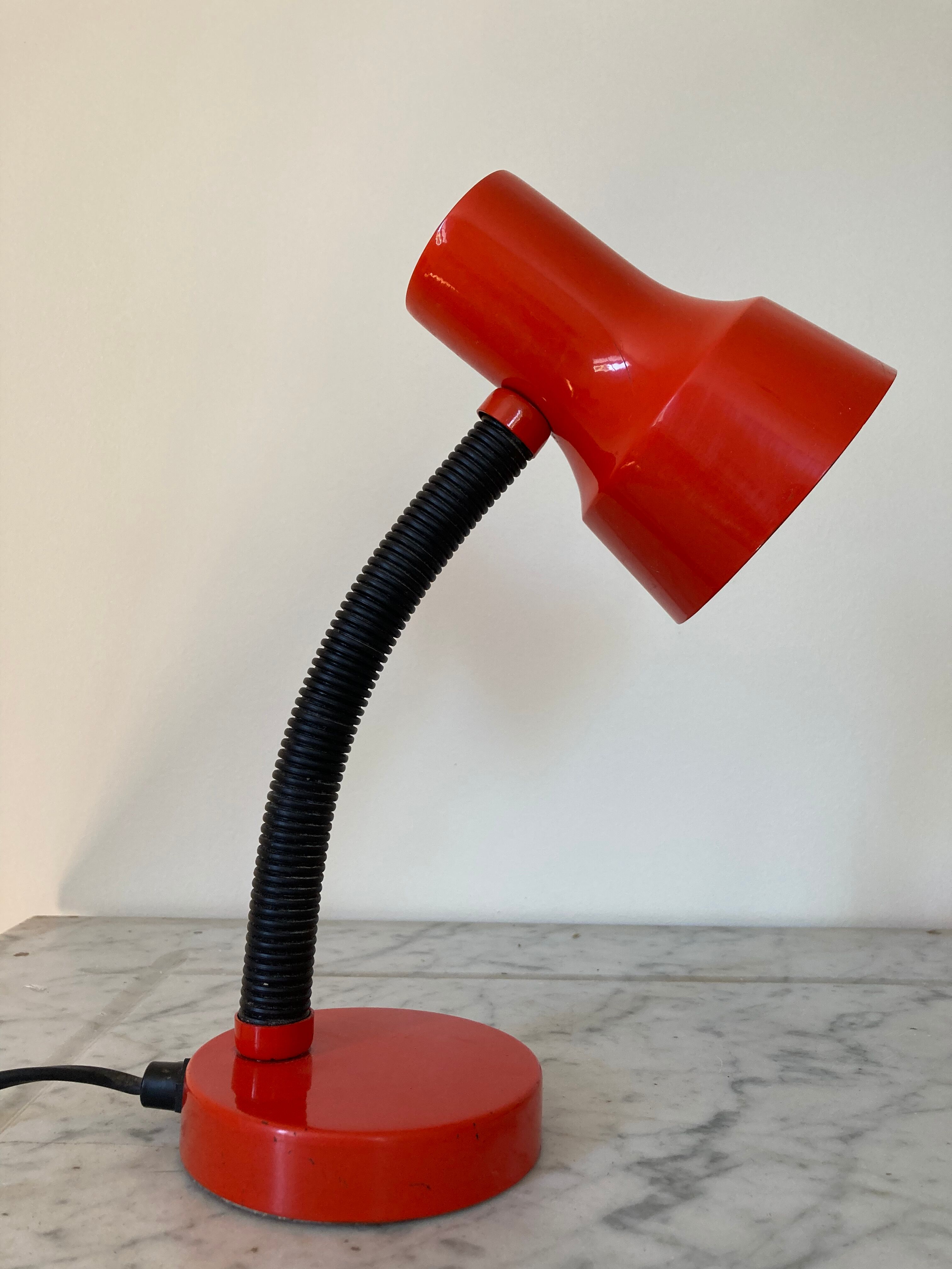 Vintage red metal lamp