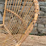 Rattan living room, set of 2 armchairs and a coffee table