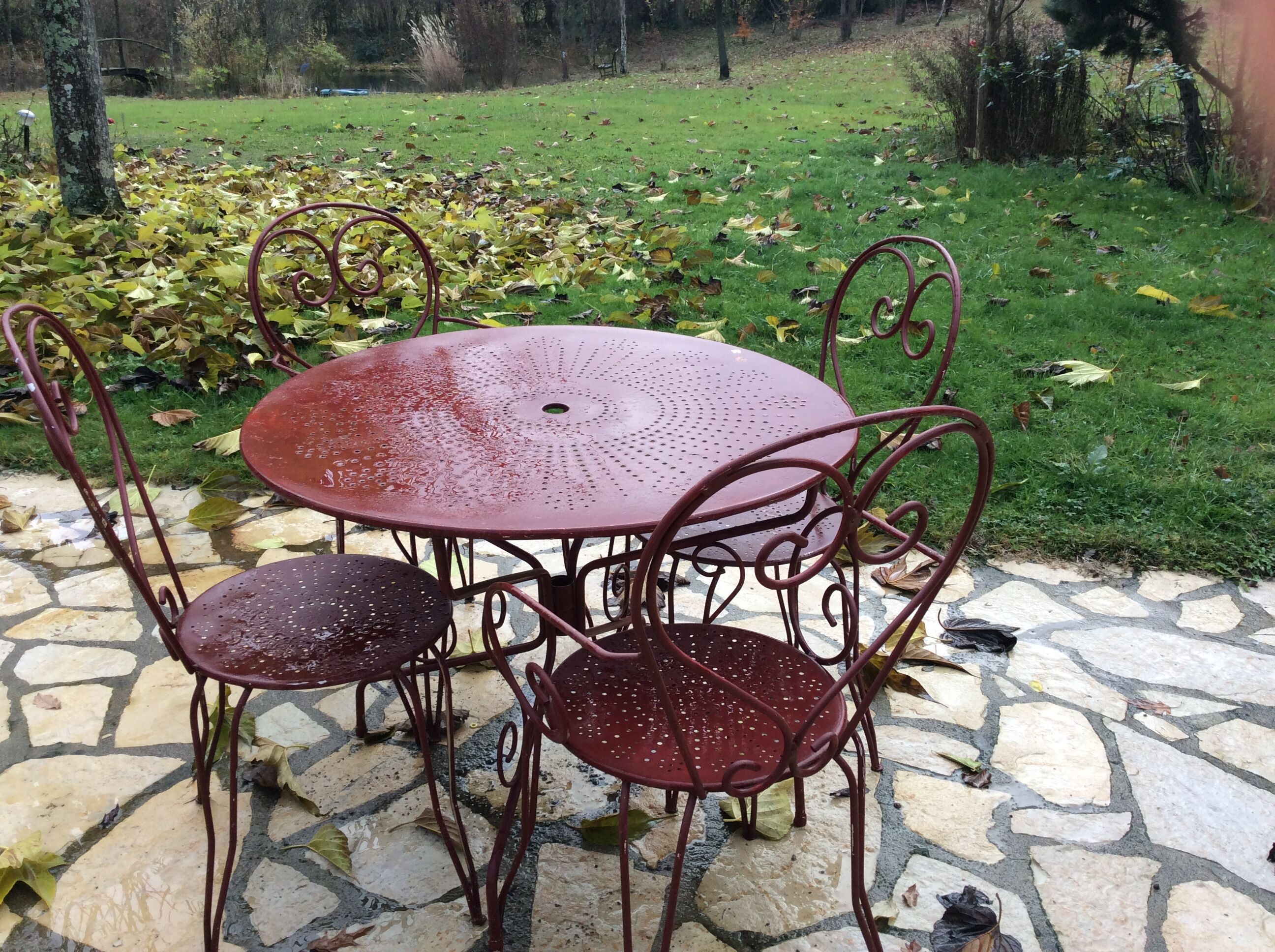 Wrought iron garden salon