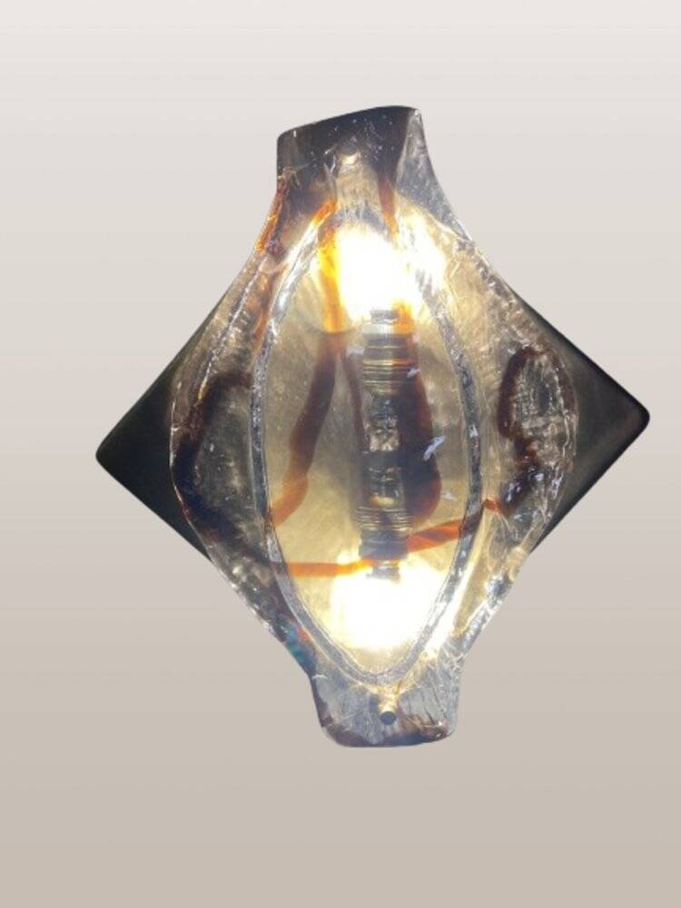 Lámpara colgante vintage de cristal de Murano de Mazzega, 1960