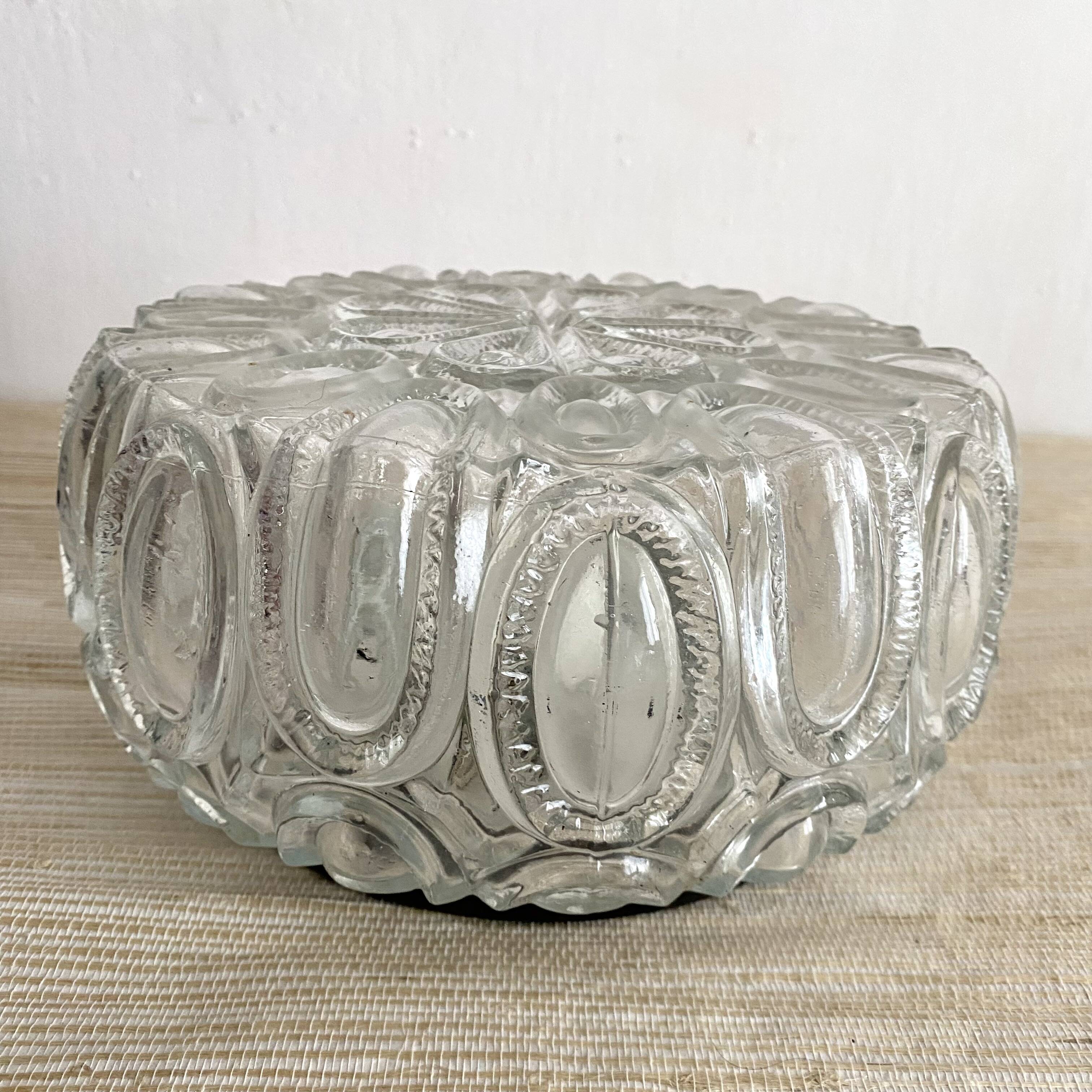 Vintage round molded glass ceiling light