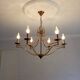 6-branched brass chandelier