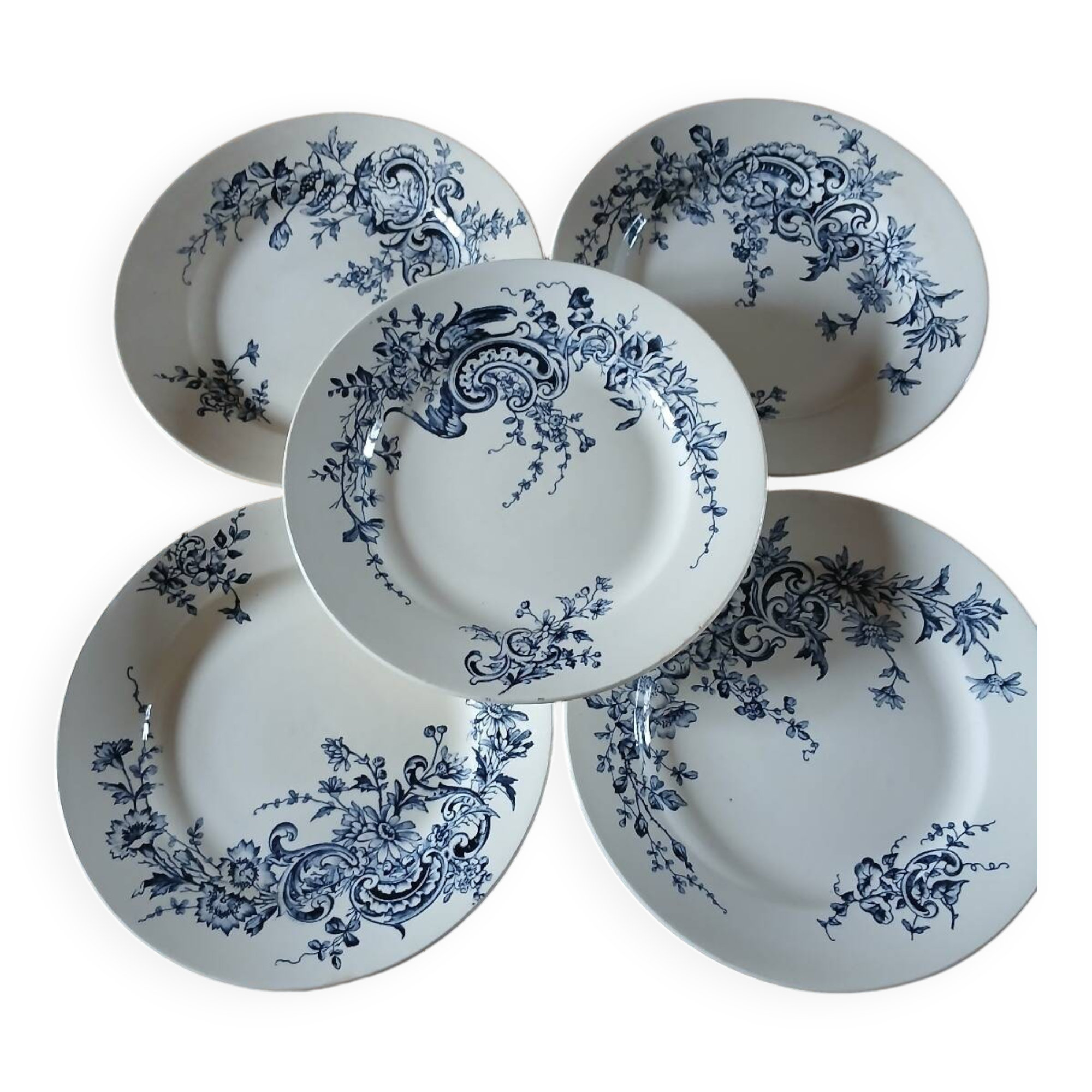 5 assiettes plates Terre de fer HB & Cie
