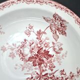 FONTANGES deep salad bowl in Sarreguemines earthenware with red decoration 28 cm