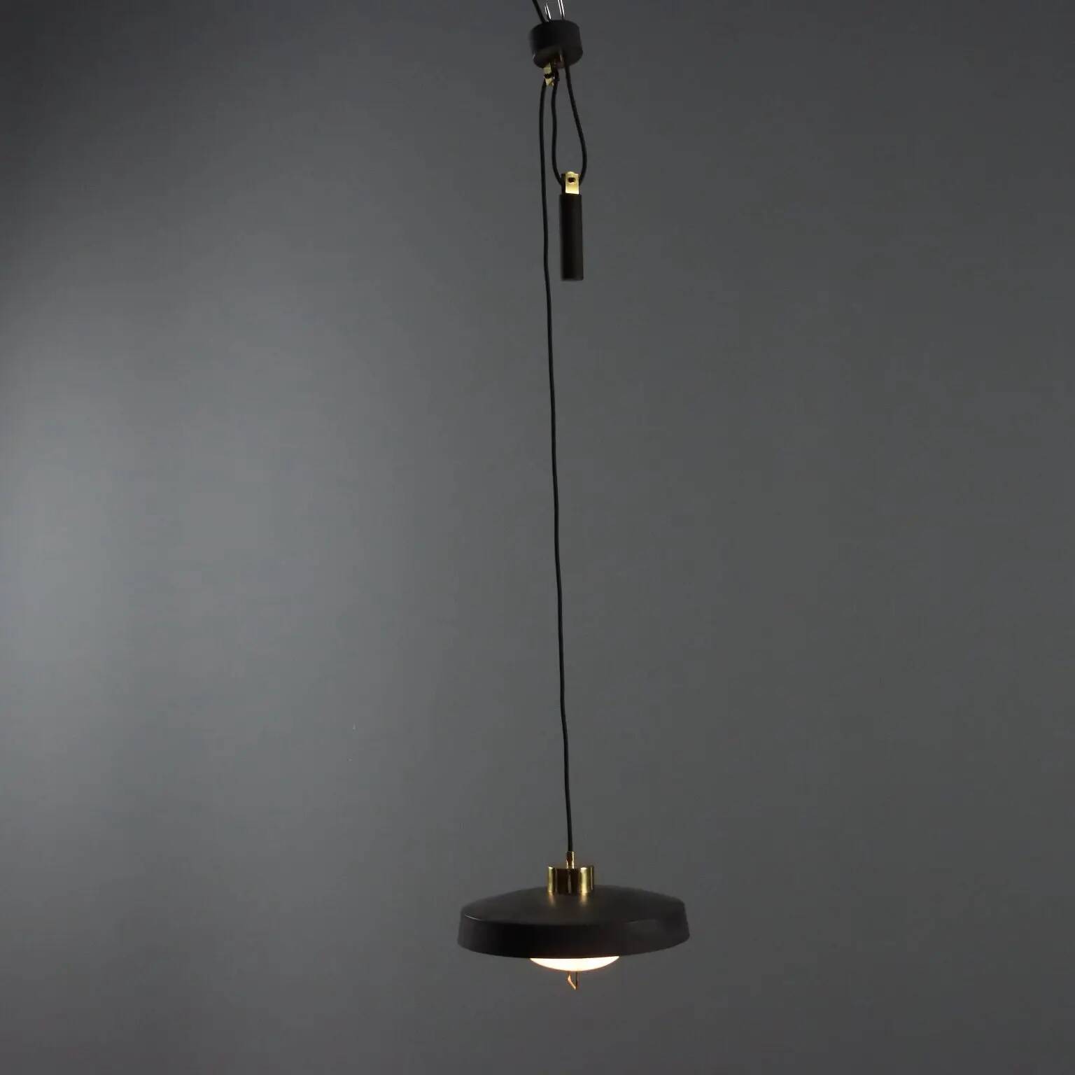 Vintage aluminium and methacrylate suspension, Italy, 1960s.