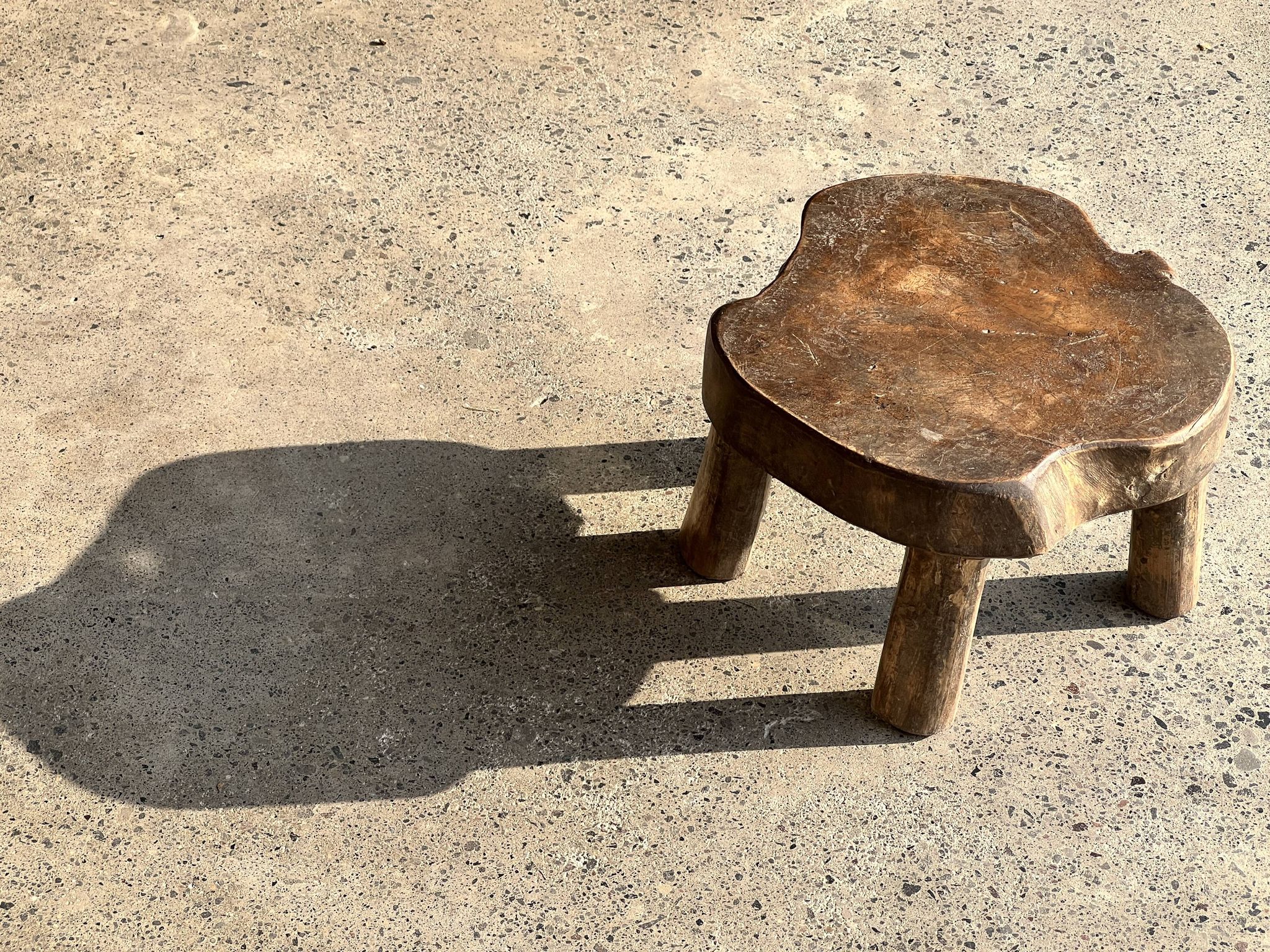 Mini low stool in upcycled old Asian teak H15 D24